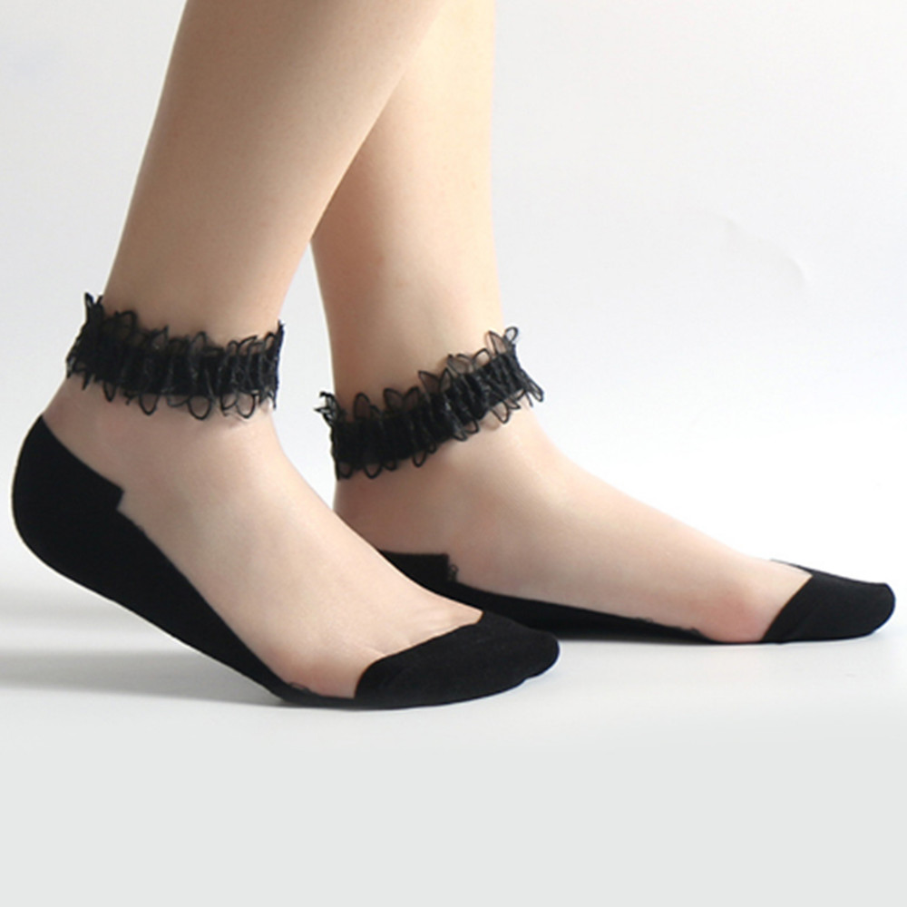 Invisibility Sock Loafer - Kobieta Koronkowe krótkie skarpetki cienkie skarpetki