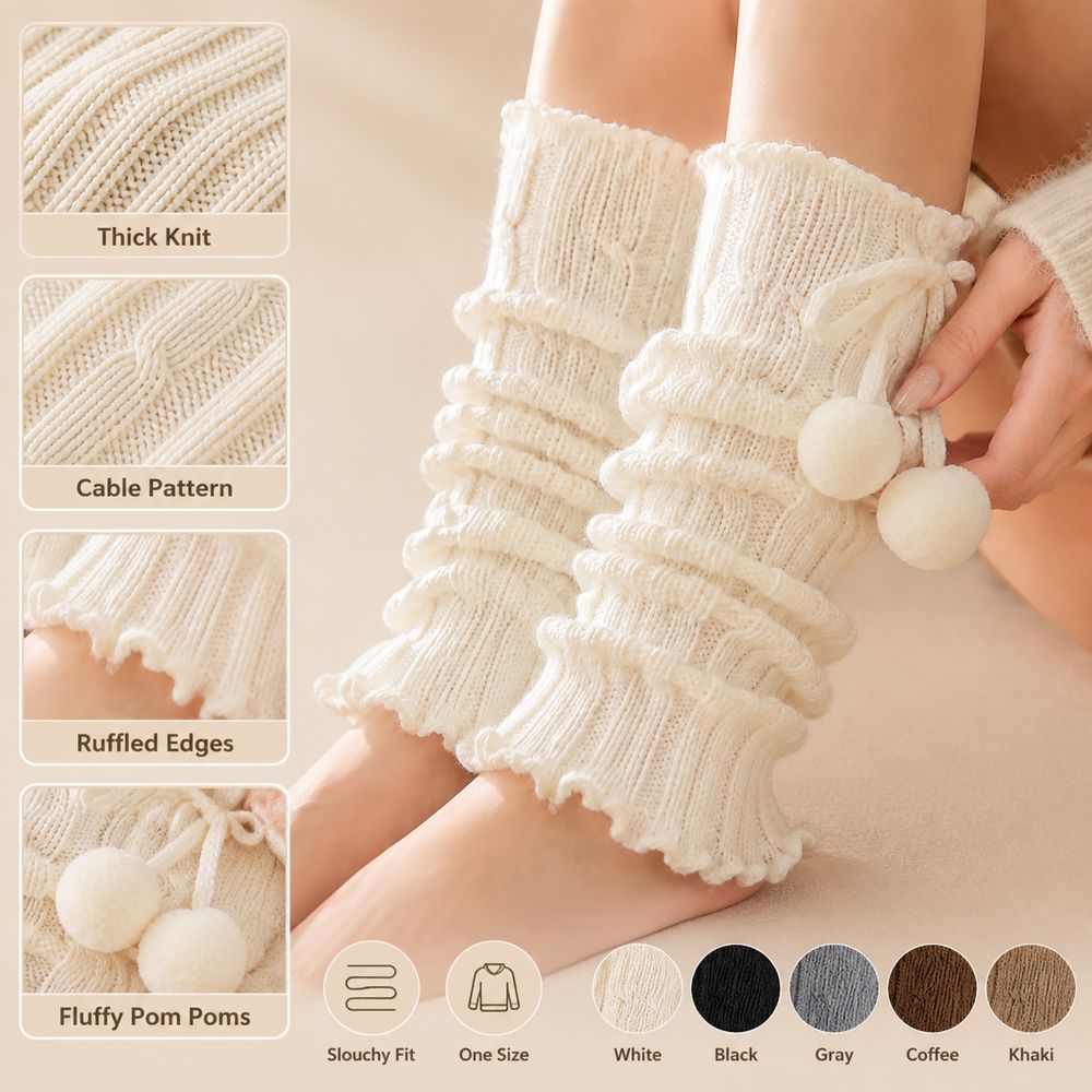 Boot Sock Slouchy - Dzianinowe ocieplacze na nogi z falistym